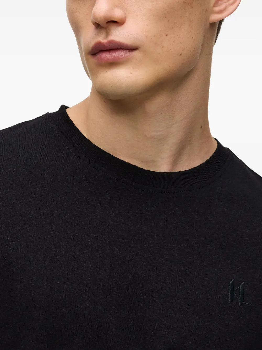 Karl Lagerfeld T-shirt met monogram-logo Zwart
