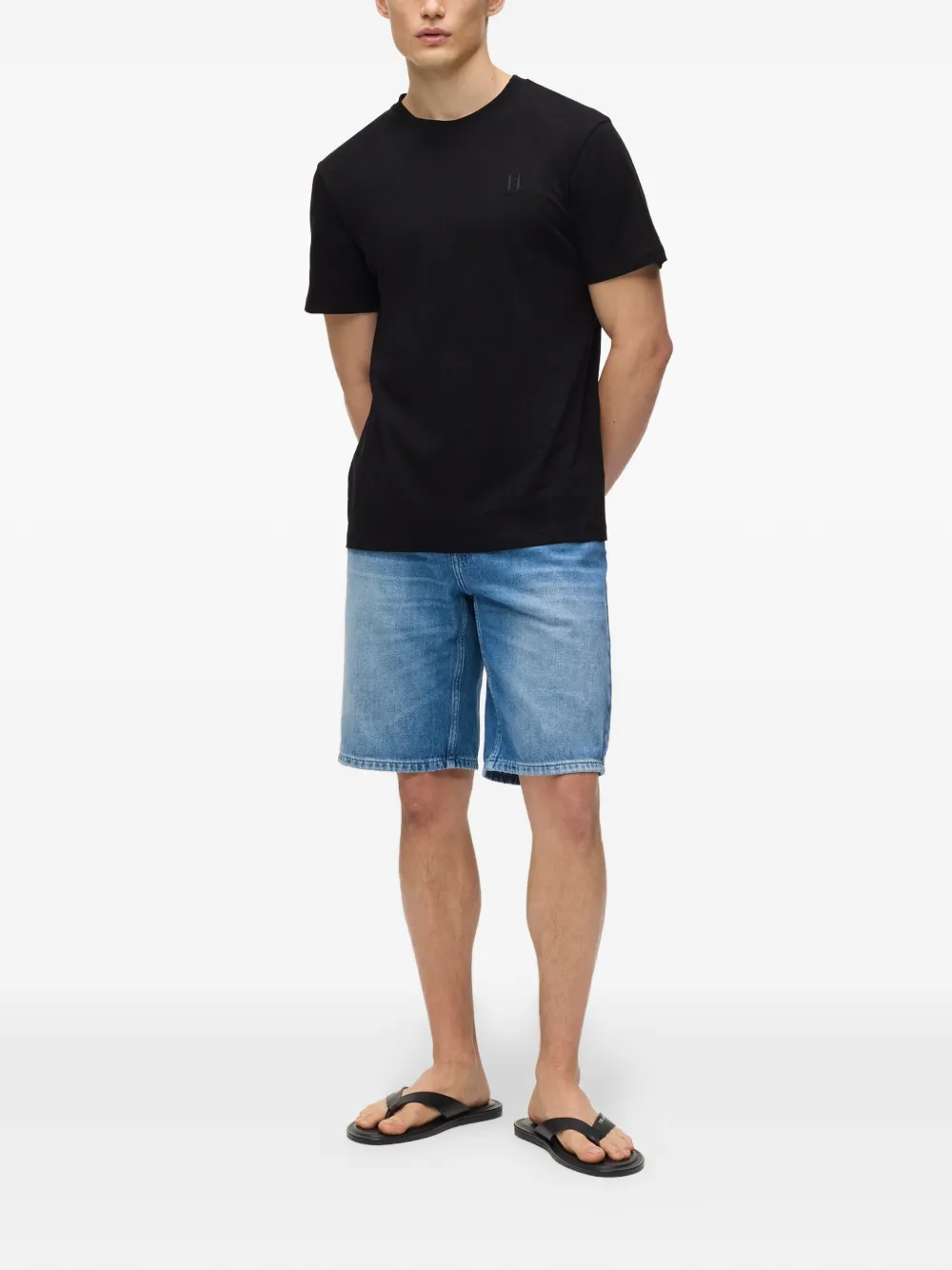 Karl Lagerfeld T-shirt met monogram-logo Zwart