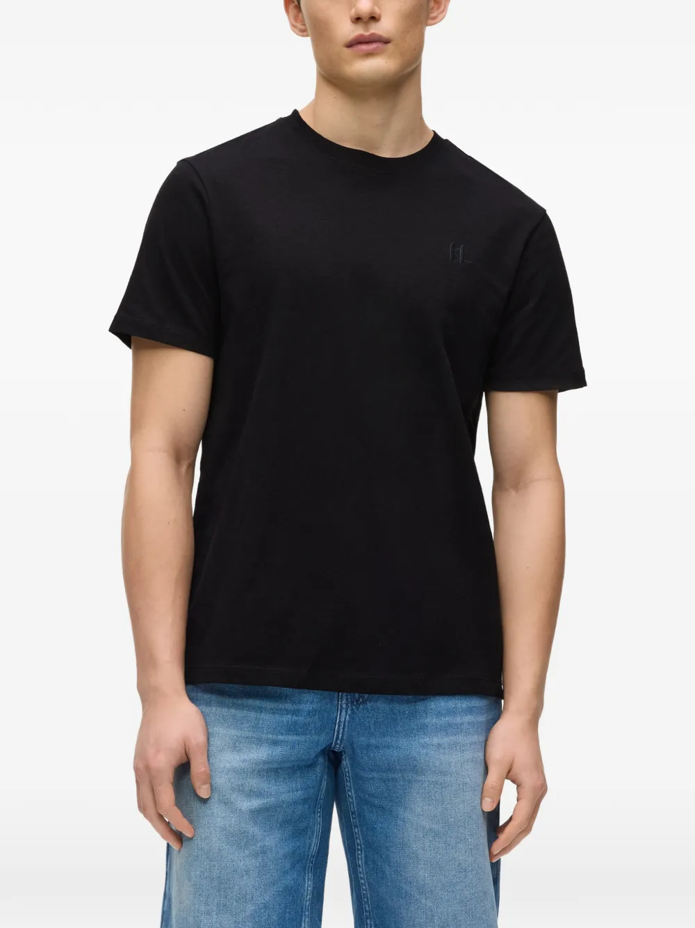 Karl Lagerfeld T-shirt met monogram-logo Zwart