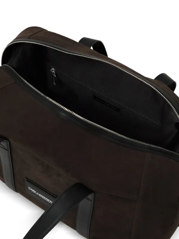 KARL LAGERFELD ブラウンレザー ビジネスバッグ Karl Lagerfeld K/Traveller Duffle Bag | Brown | FARFETCH