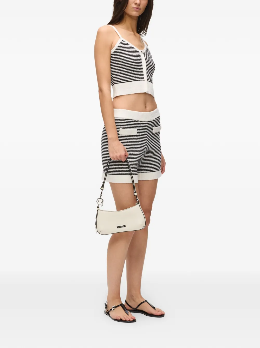  Karl Lagerfeld Mini Ikon Shoulder Bag - Neutrals 