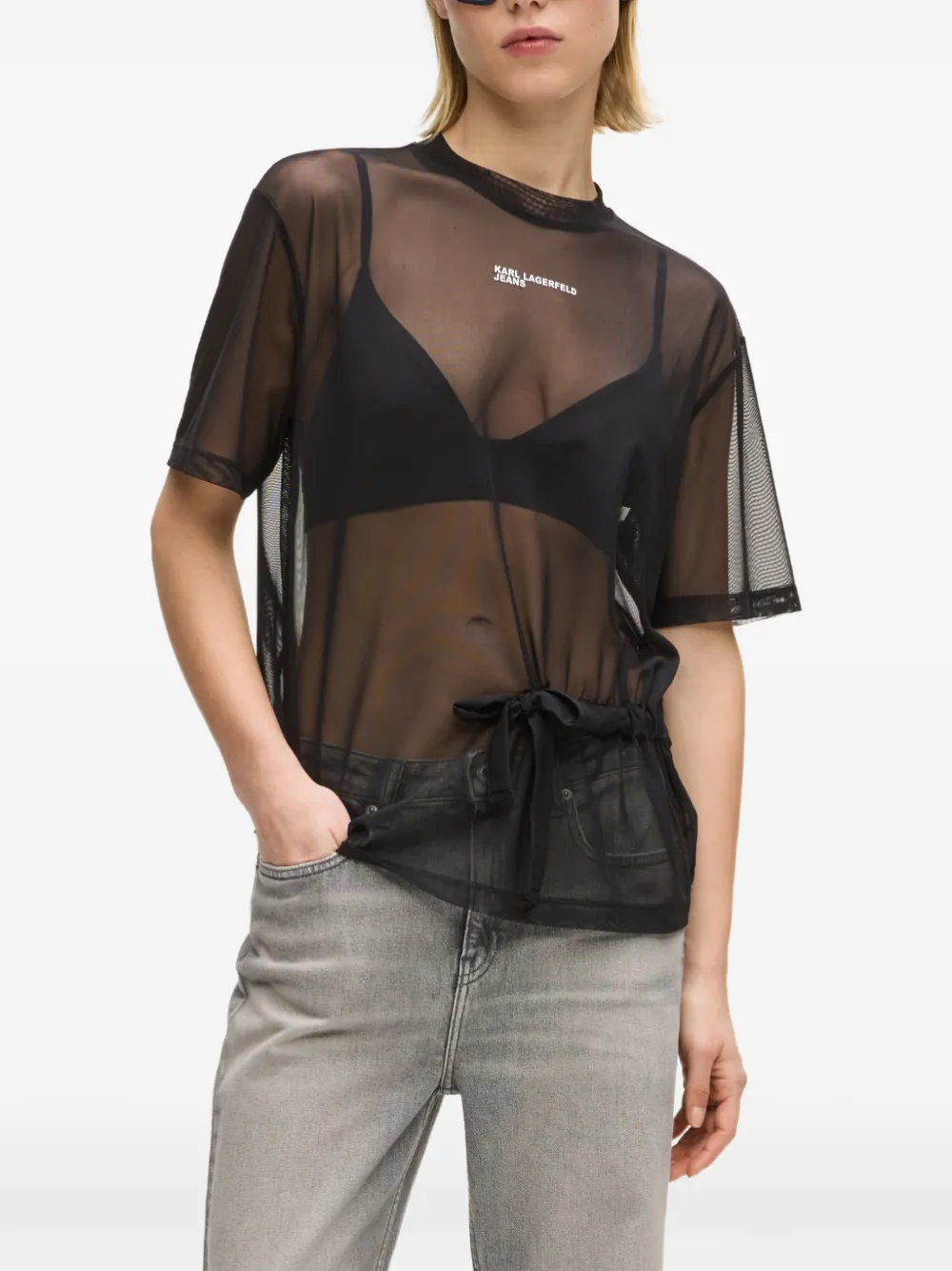 Karl Lagerfeld Jeans T-shirt met logo Zwart