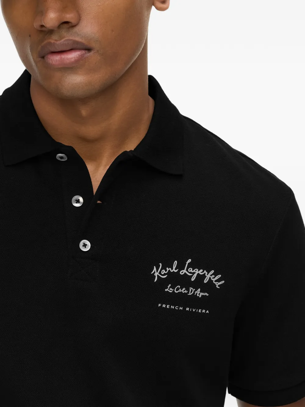 Karl Lagerfeld Piqué poloshirt Zwart