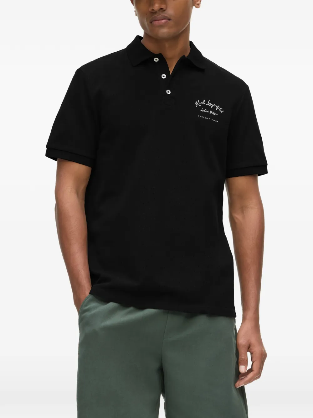 Karl Lagerfeld Piqué poloshirt Zwart