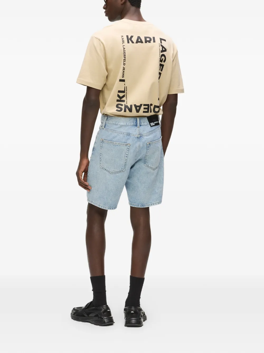 Karl Lagerfeld Jeans Gerafelde shorts Blauw