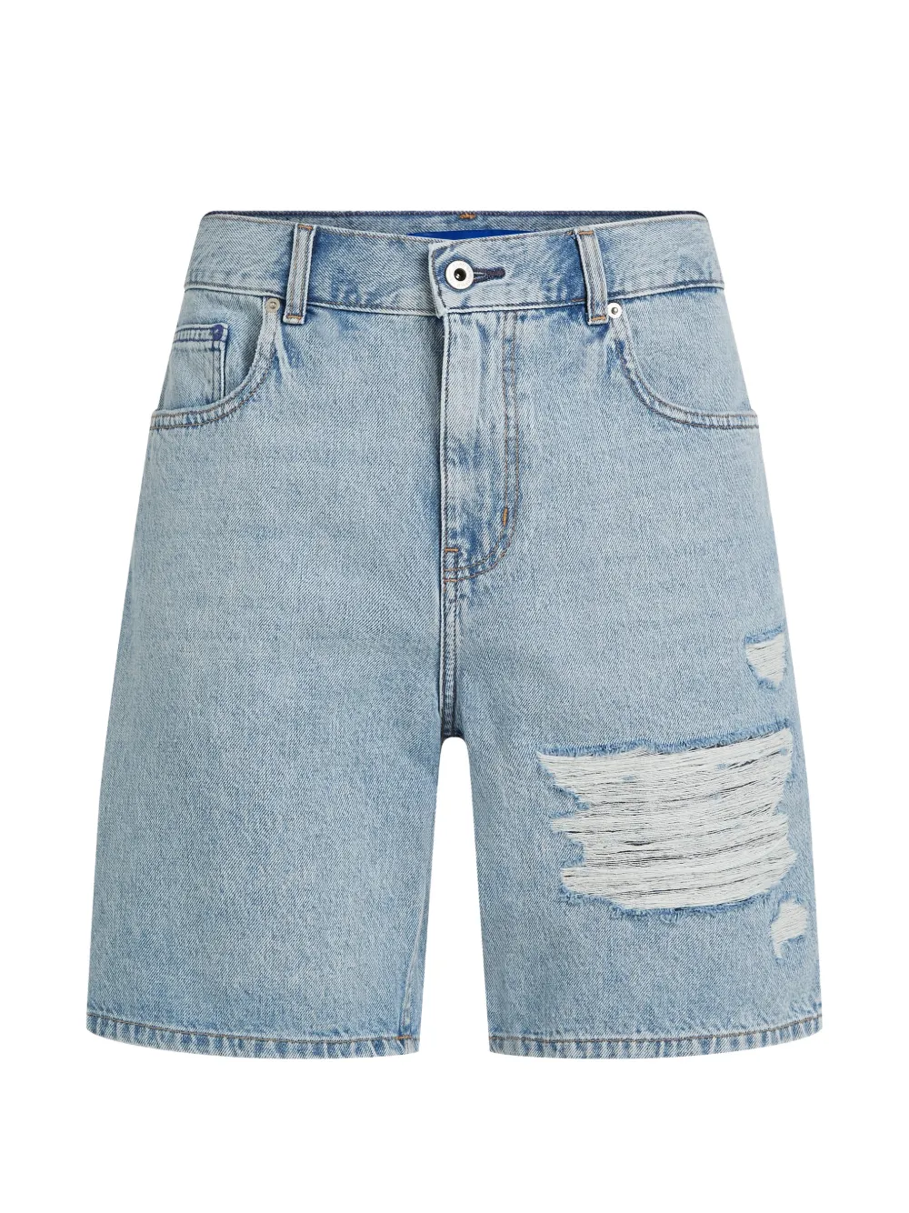 Karl Lagerfeld Jeans Shorts im Distressed-Look - Blau