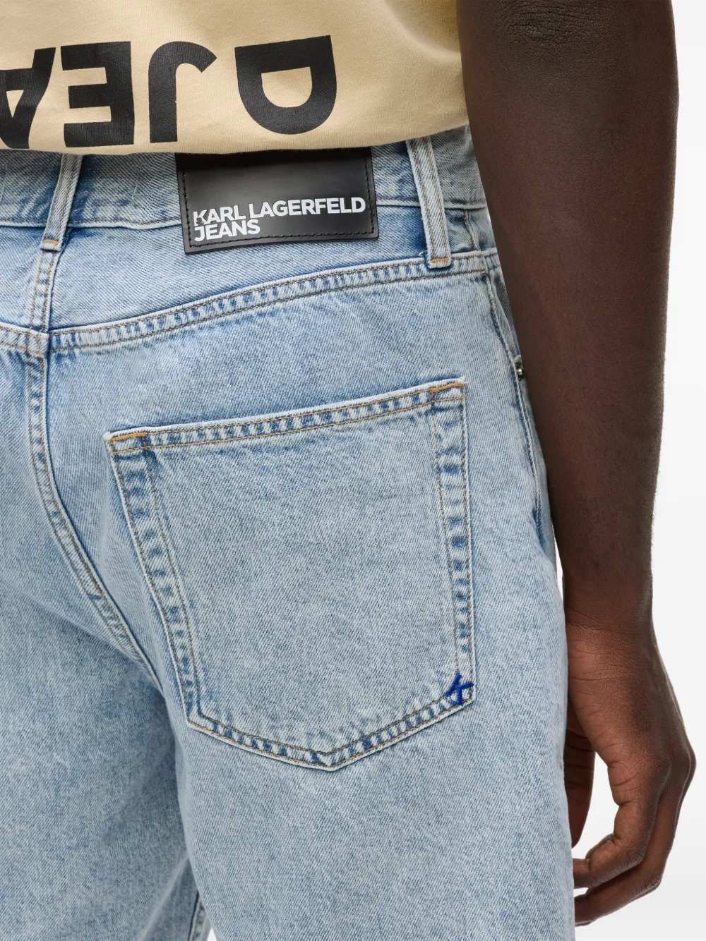 Karl Lagerfeld Jeans Gerafelde shorts Blauw