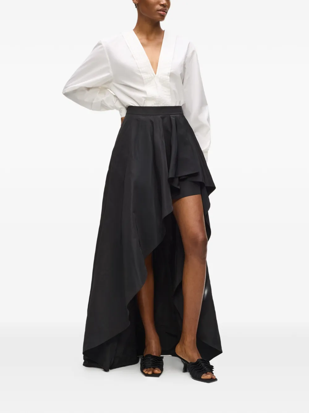 Karl Lagerfeld Karl Studio asymmetrische rok met ruches Zwart