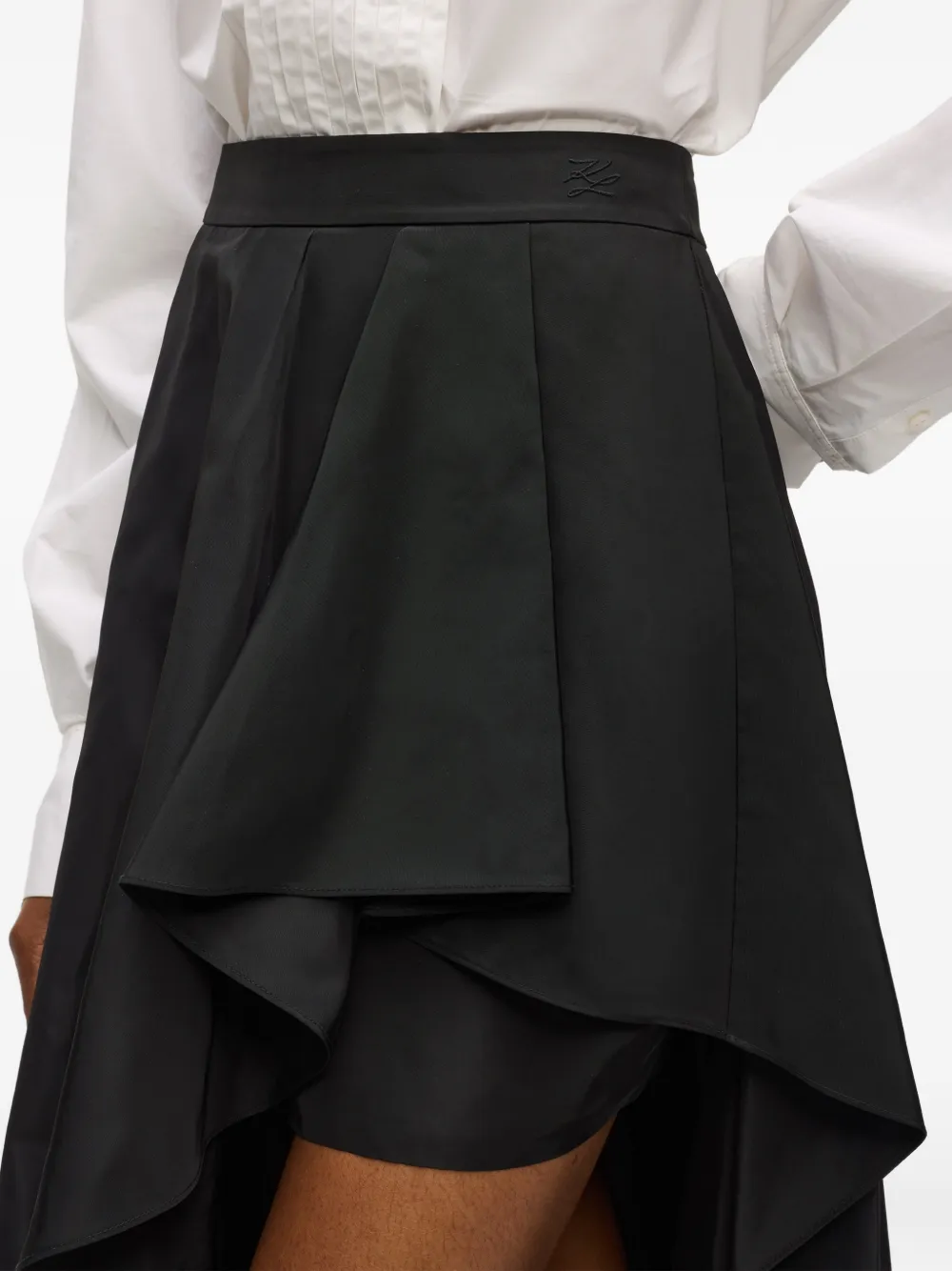Karl Lagerfeld Karl Studio asymmetrische rok met ruches Zwart