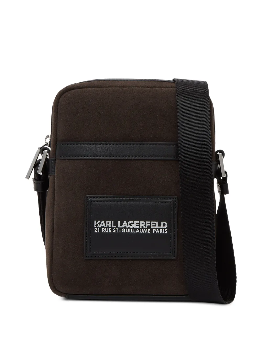 Karl Lagerfeld Borsa messenger K/Traveller in pelle sintetica scamosciata - Marrone