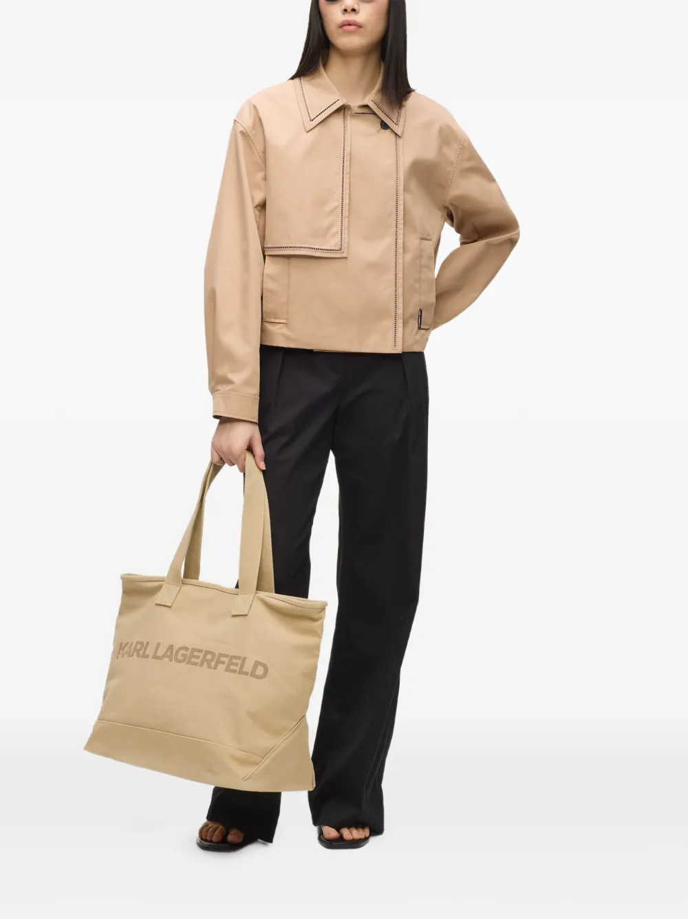Karl Lagerfeld Grote K Essential shopper met logo Beige