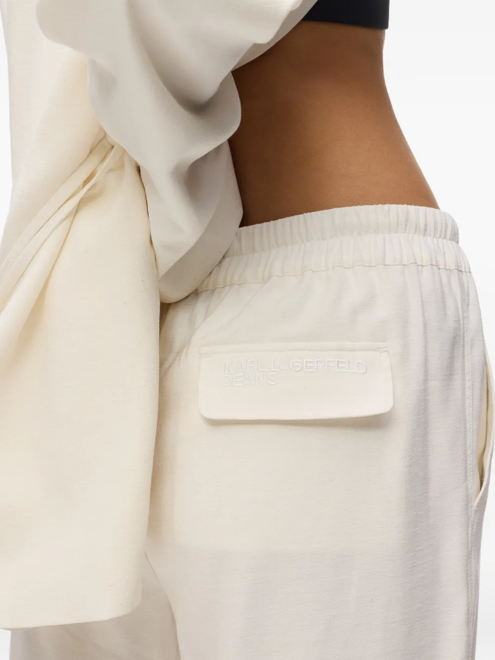 Karl Lagerfeld Jeans Shorts met trekkoord en zak Beige