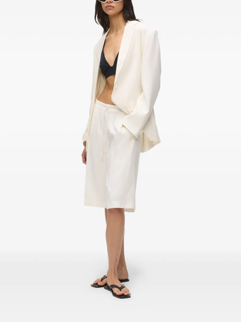 Karl Lagerfeld Jeans Shorts met trekkoord en zak Beige