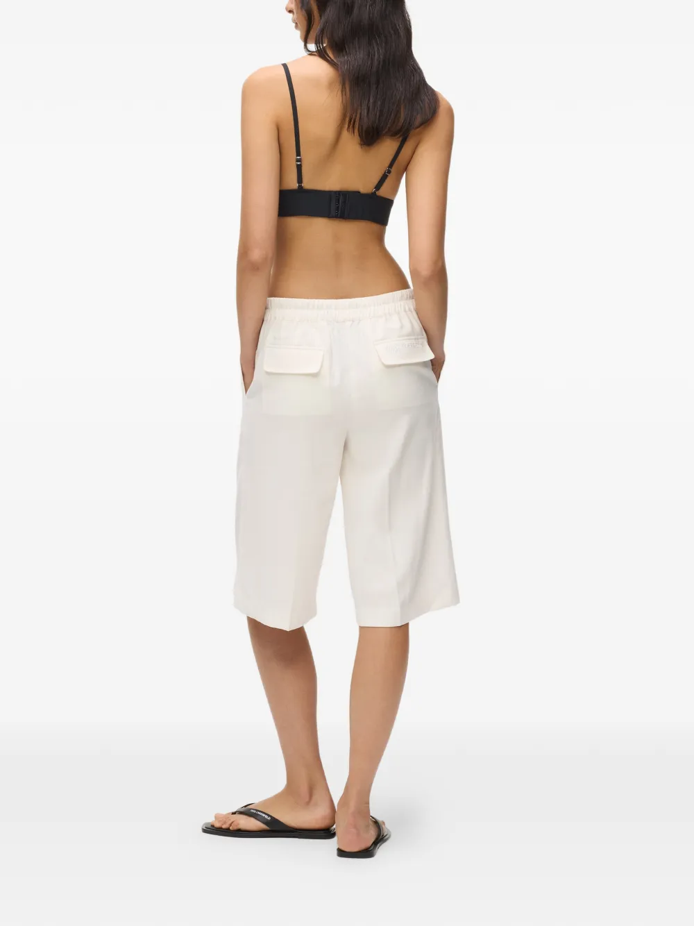 Karl Lagerfeld Jeans Shorts met trekkoord en zak Beige