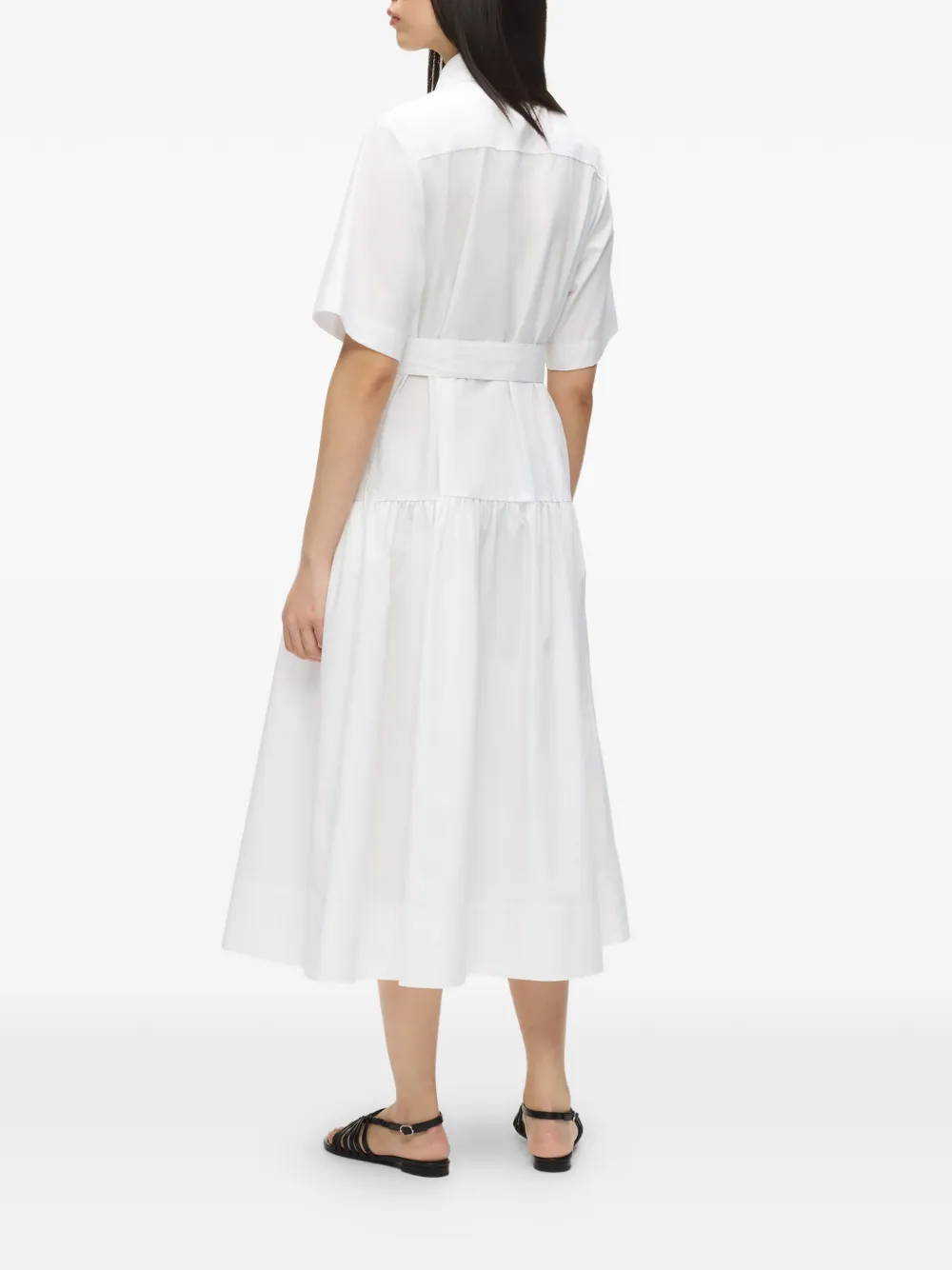 Karl Lagerfeld Midi-jurk met gestrikte taille Wit