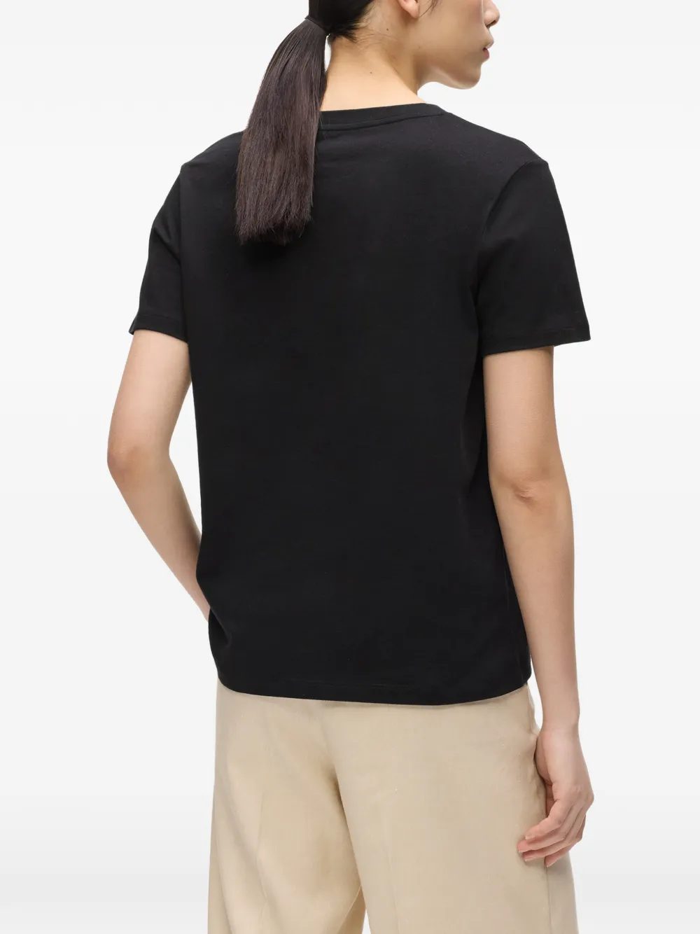Karl Lagerfeld T-shirt met V-hals Zwart