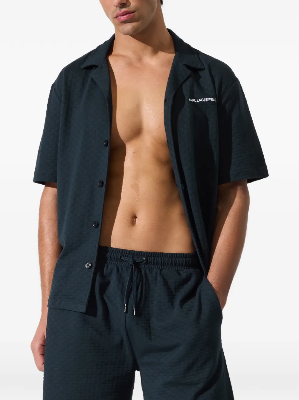 Karl Lagerfeld Trainingsshorts met geborduurd logo Blauw