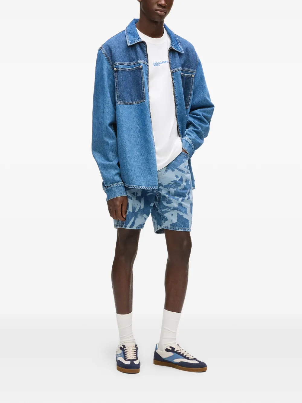 Karl Lagerfeld Jeans Shorts met print Blauw