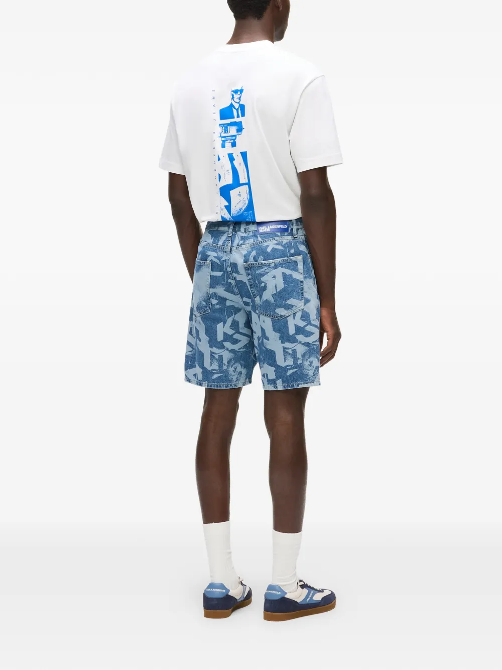 Karl Lagerfeld Jeans Shorts met print Blauw