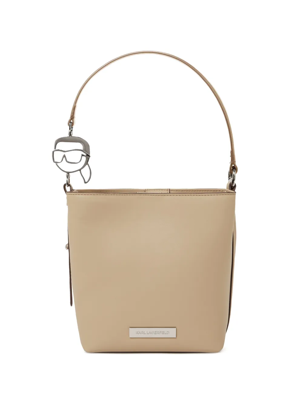 Karl Lagerfeld Borsa a secchiello piccola con placca logo - Toni neutri