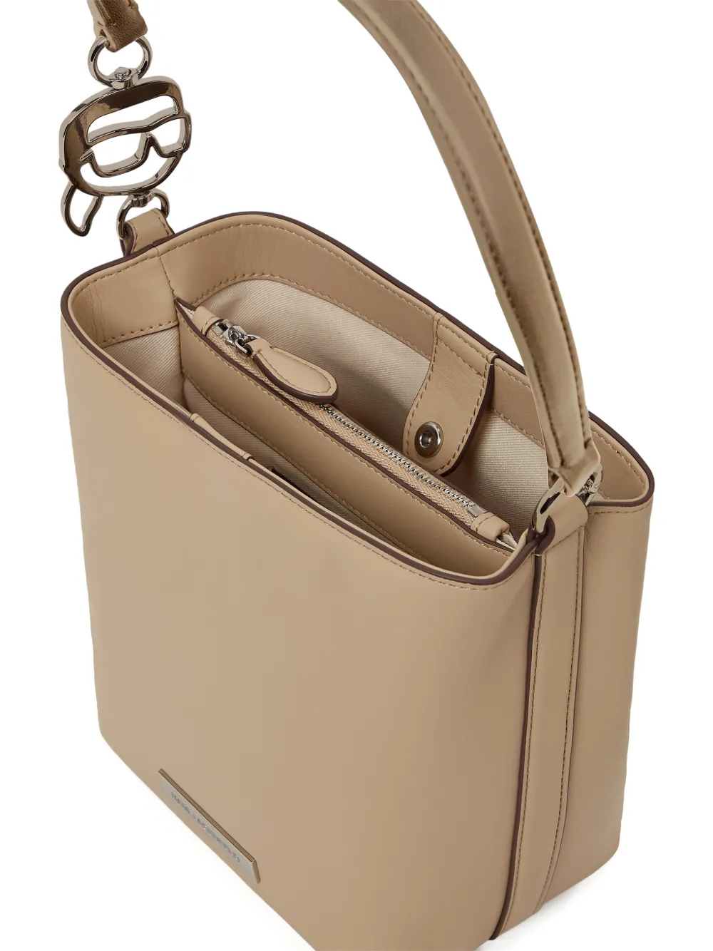 Karl Lagerfeld Bucket-tas met logoplakkaat Beige