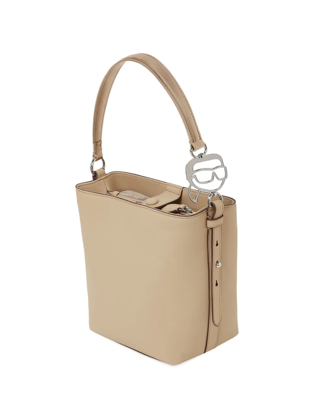 Karl Lagerfeld Bucket-tas met logoplakkaat Beige