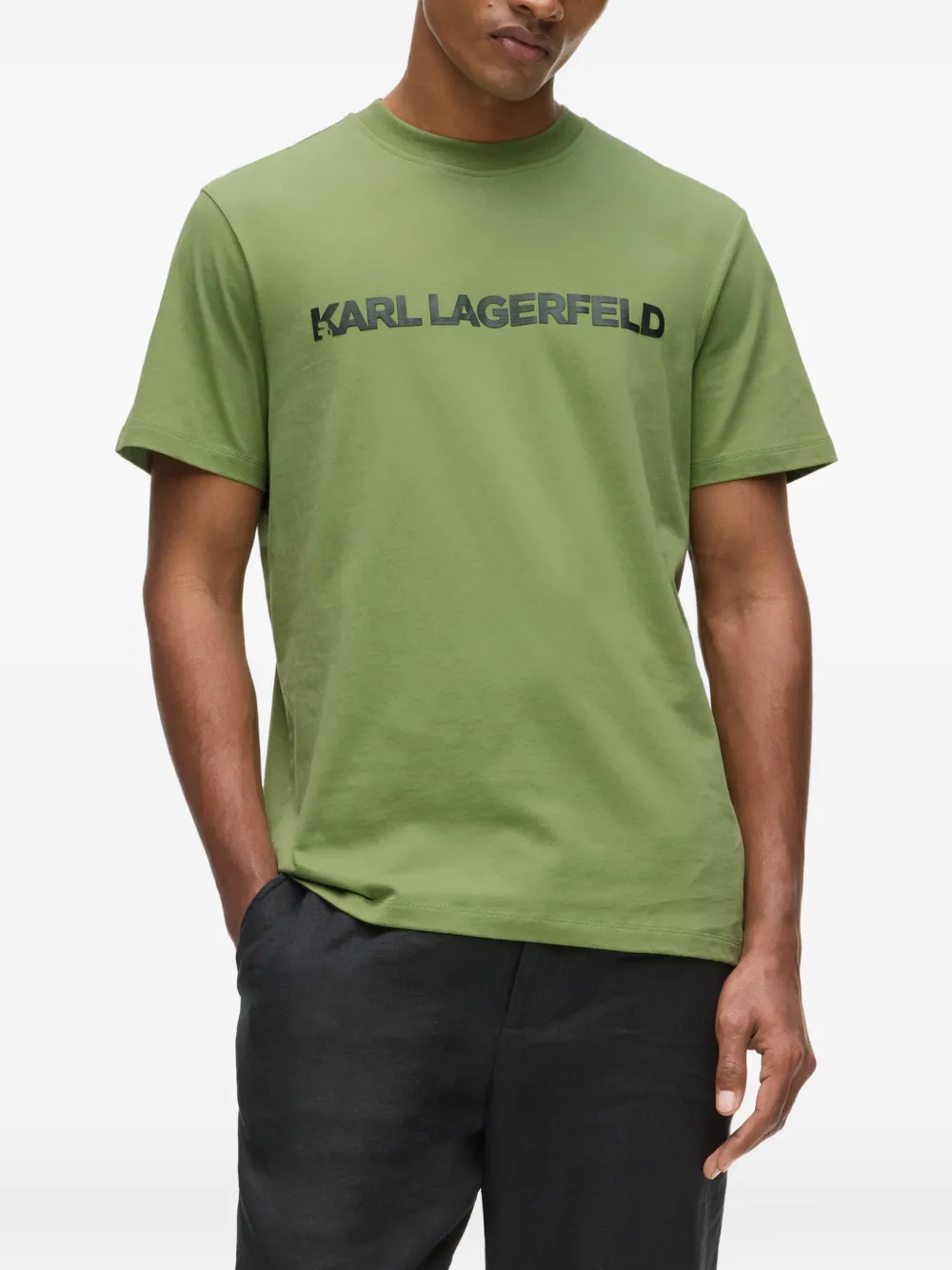 Karl Lagerfeld T-shirt met logodetail Groen