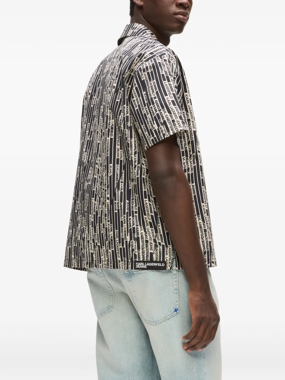 Karl Lagerfeld Jeans Overhemd met all-over print Zwart