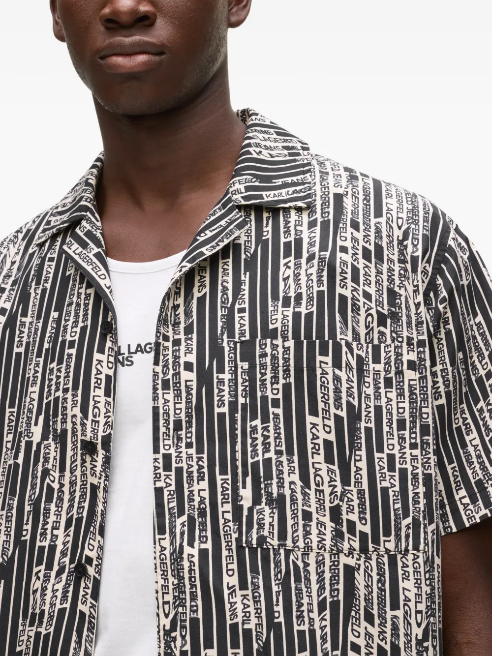 Karl Lagerfeld Jeans Overhemd met all-over print Zwart