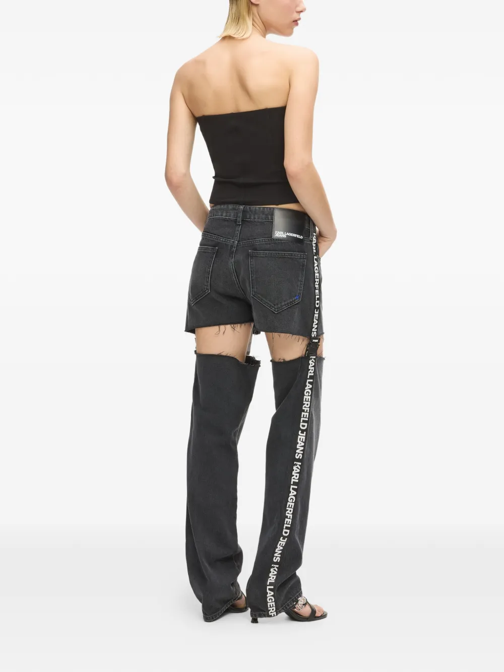 Karl Lagerfeld Jeans Uitgesneden jeans Zwart
