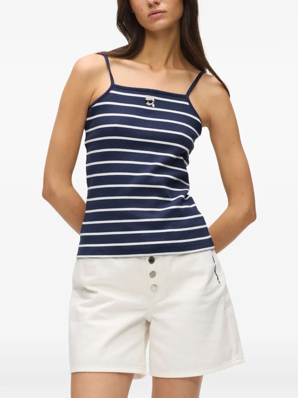  Karl Lagerfeld Ikon Striped-pattern Tank Top - Blue 