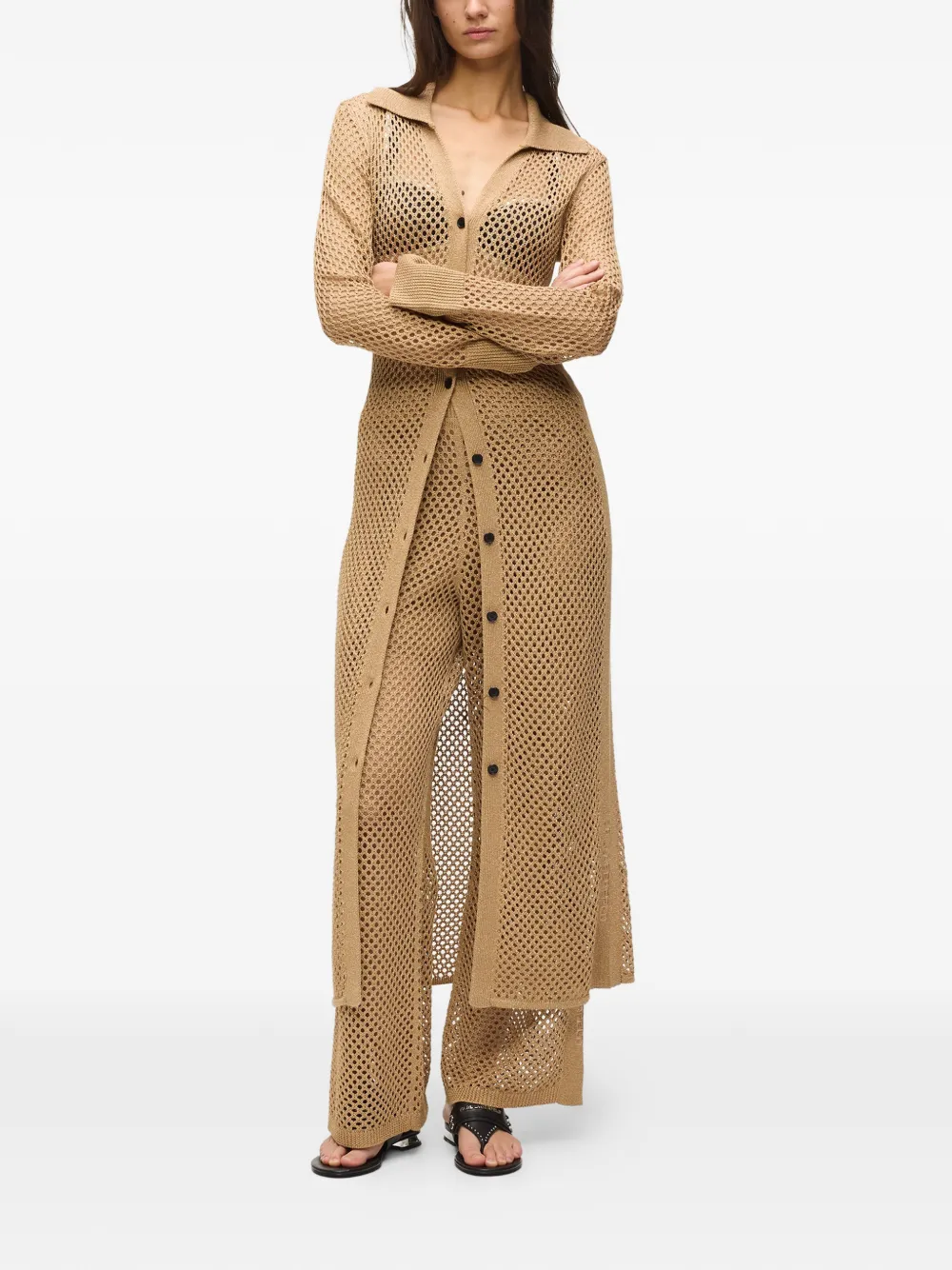 Karl Lagerfeld Broek met gehaakt detail Beige