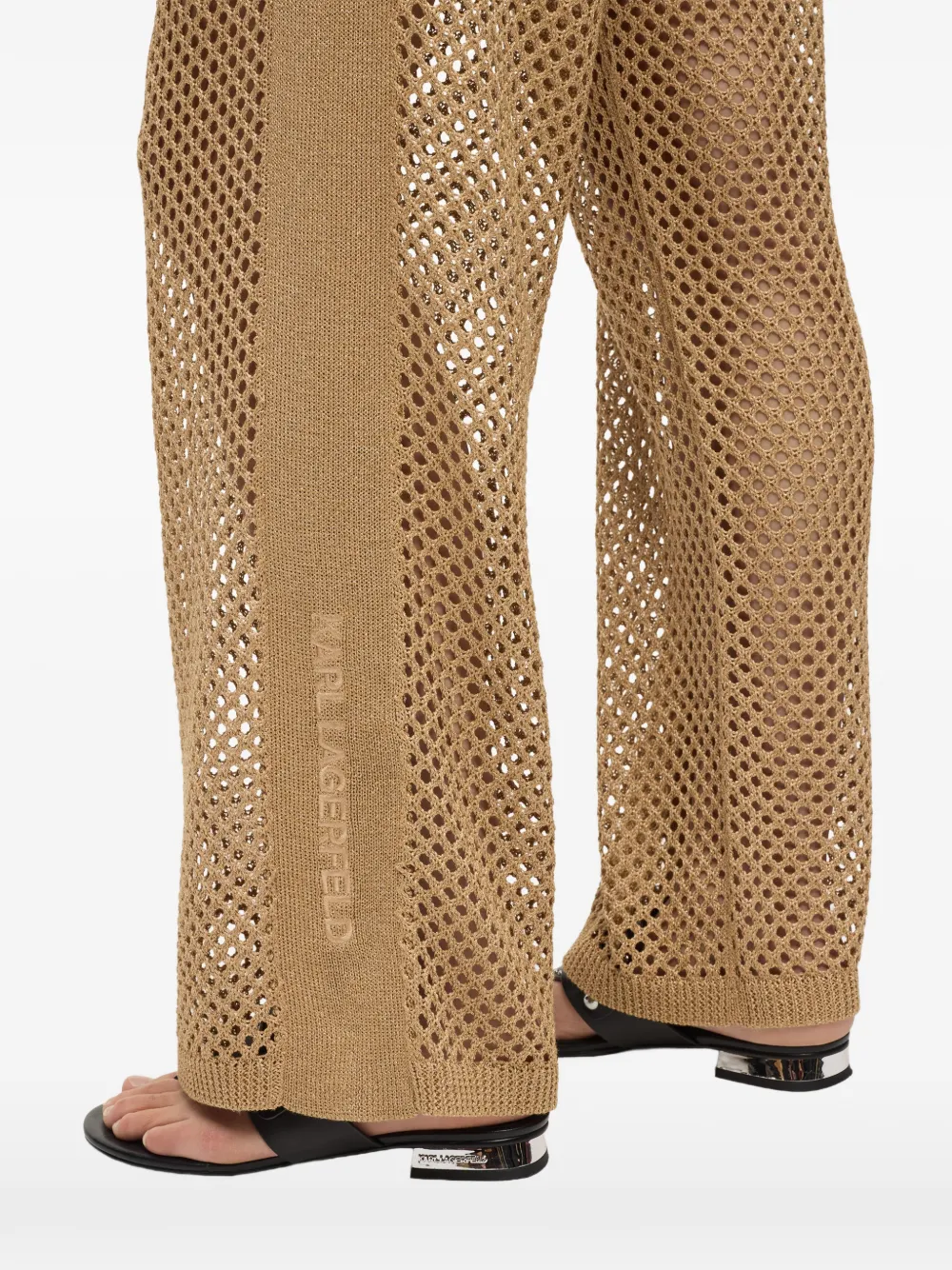 Karl Lagerfeld Broek met gehaakt detail Beige