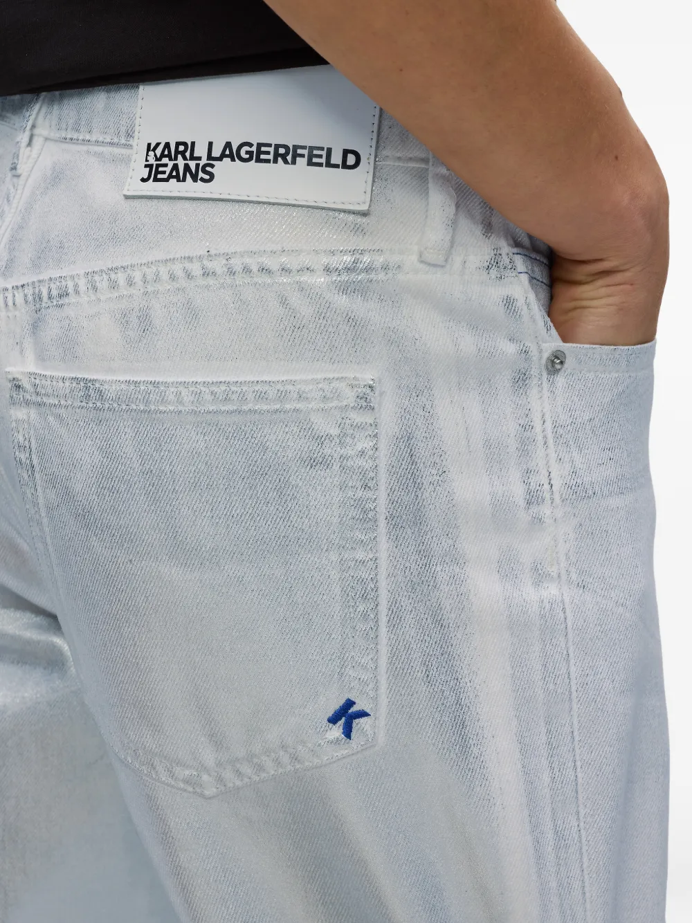 Karl Lagerfeld Jeans met vijf zakken Zilver