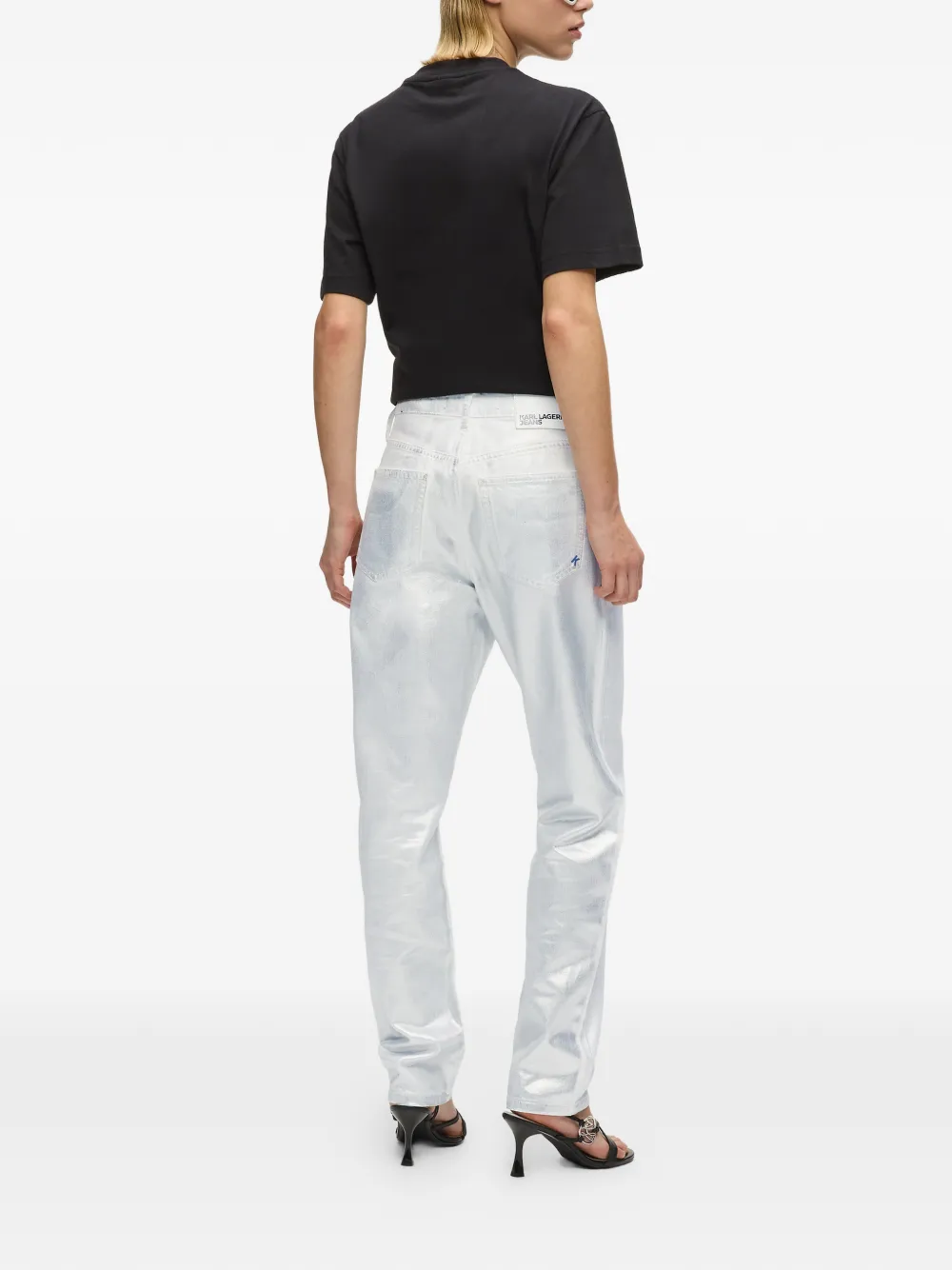 Karl Lagerfeld Jeans met vijf zakken Zilver