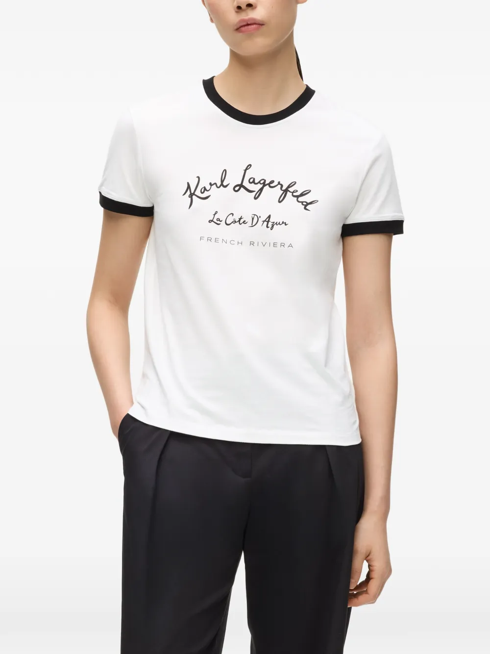 Karl Lagerfeld T-shirt met ronde hals Wit