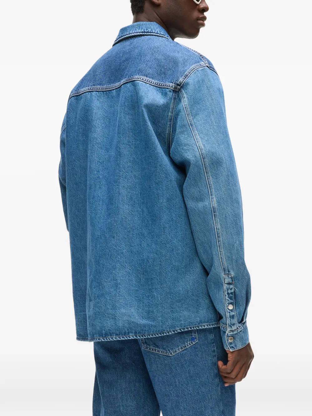 Karl Lagerfeld Jeans Shirtjack met borstzak Blauw