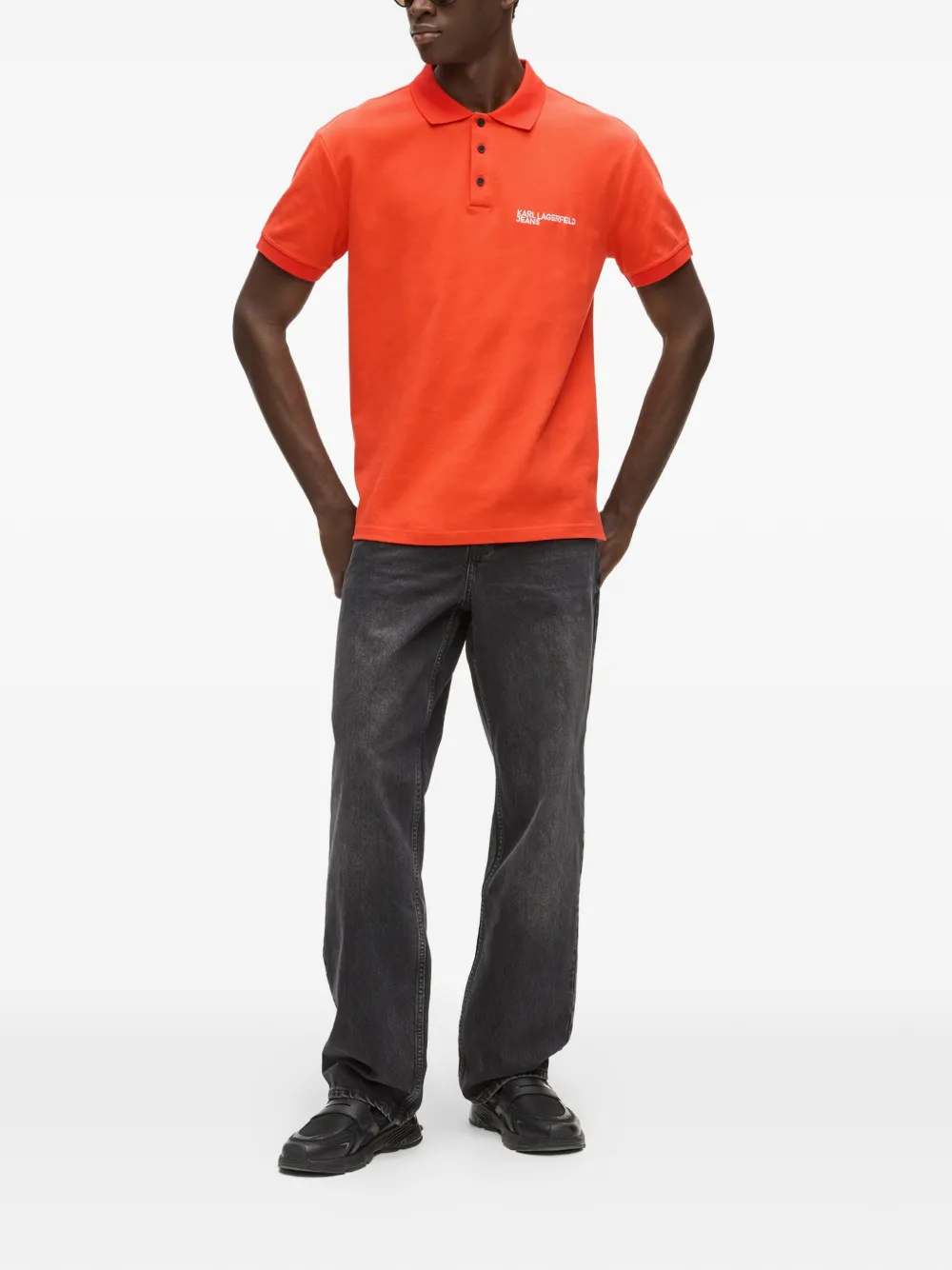 Karl Lagerfeld Jeans Katoenen poloshirt Oranje
