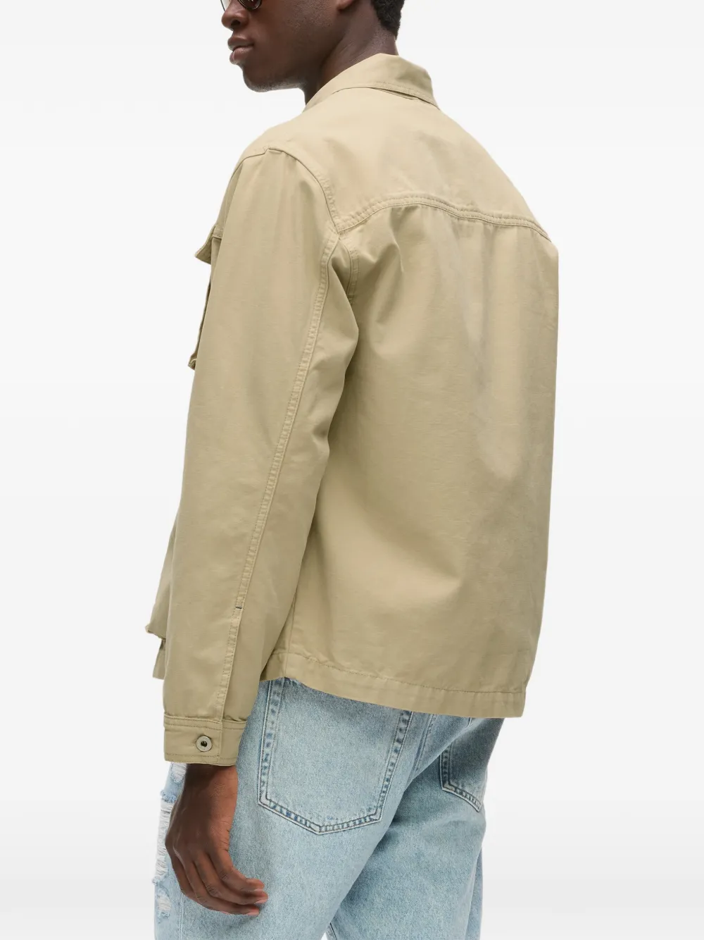 Karl Lagerfeld Jeans Shirtjack met opgestikte zakken Beige