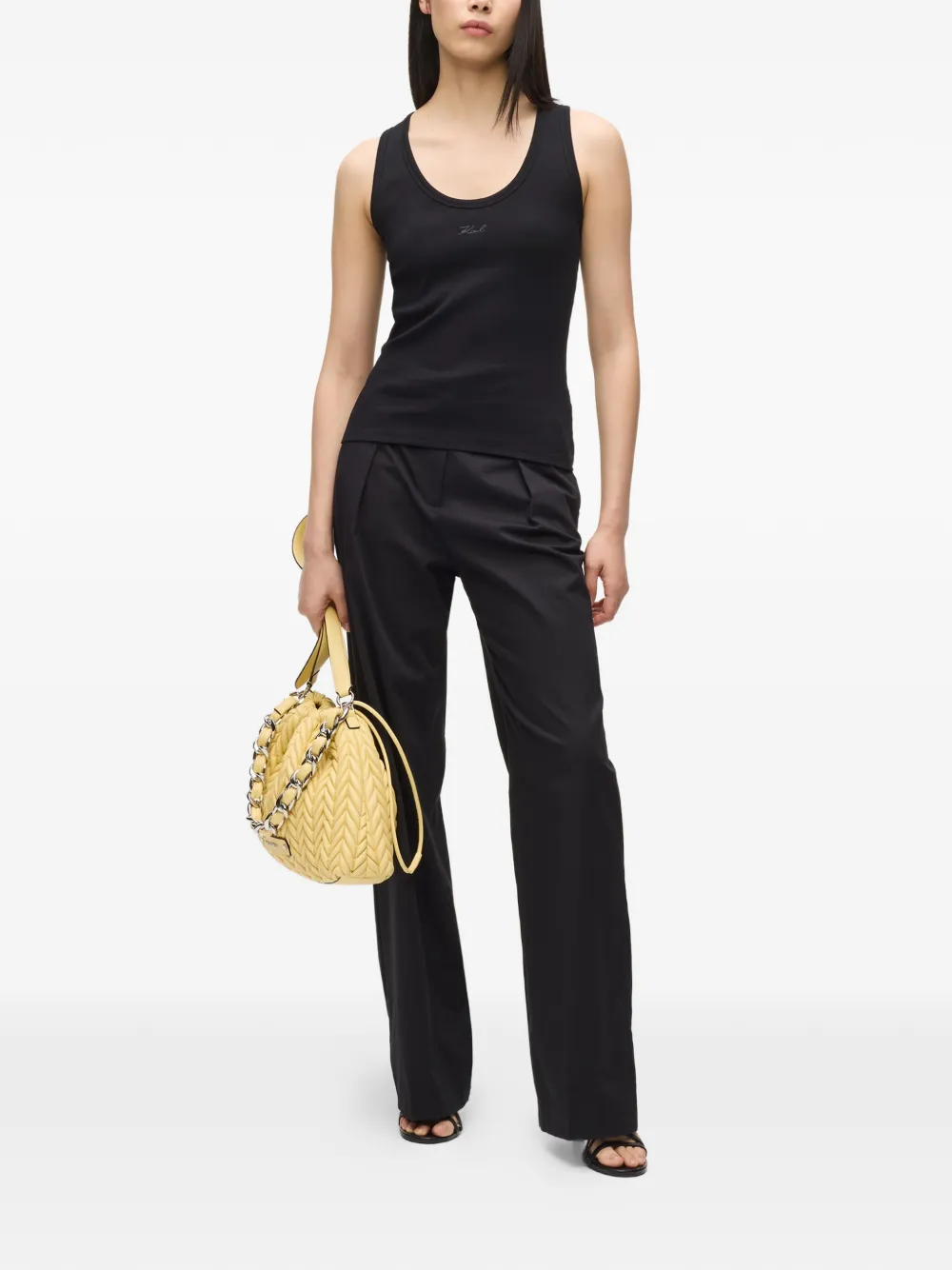 Karl Lagerfeld Tanktop met logodetail Zwart