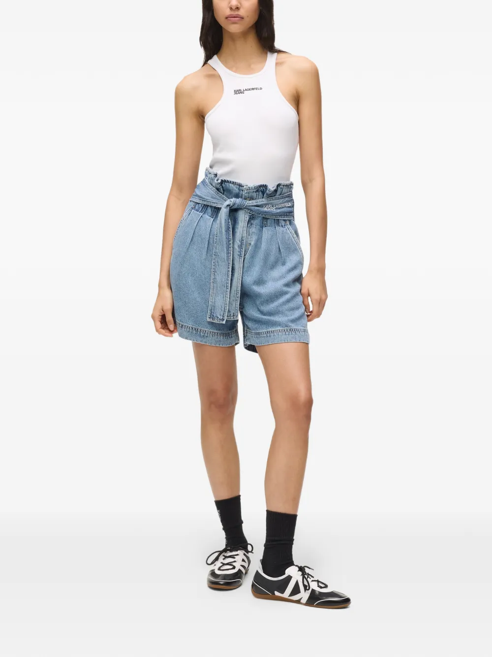 Karl Lagerfeld Jeans Denim shorts met ceintuur Blauw