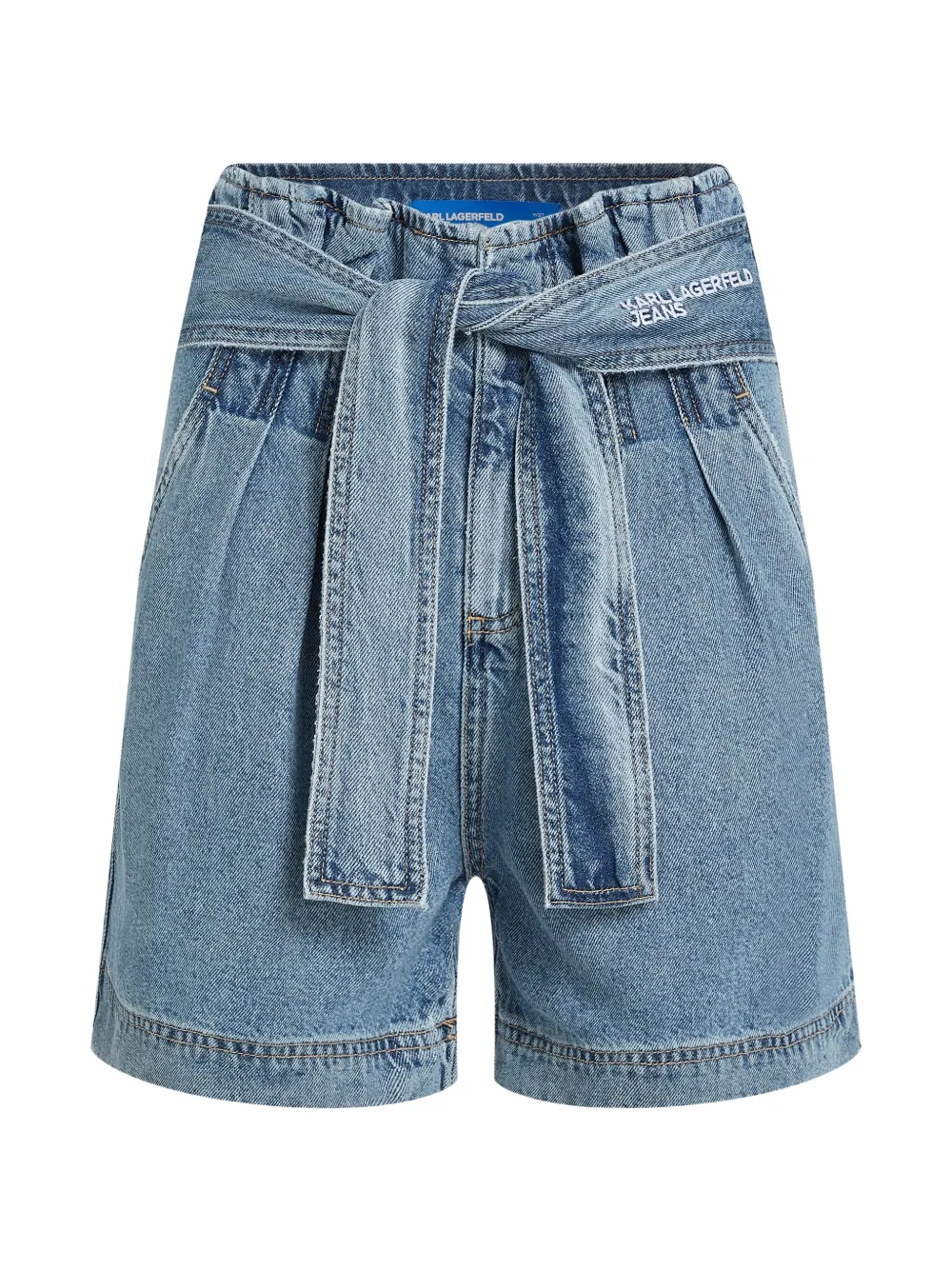 Karl Lagerfeld Jeans Jeans-Shorts mit Gürtel - Blau