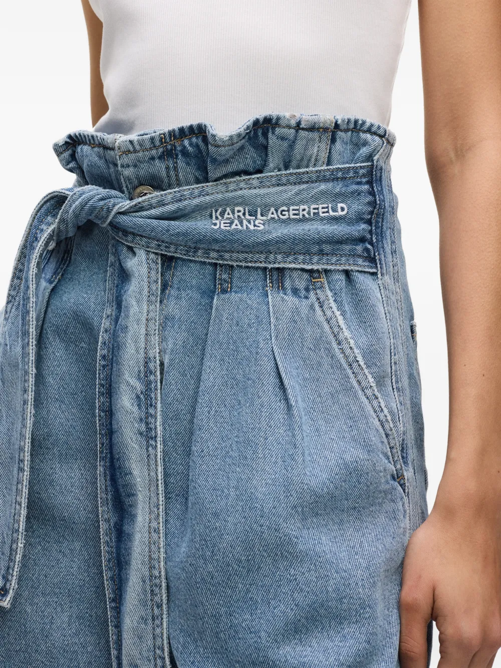 Karl Lagerfeld Jeans Denim shorts met ceintuur Blauw