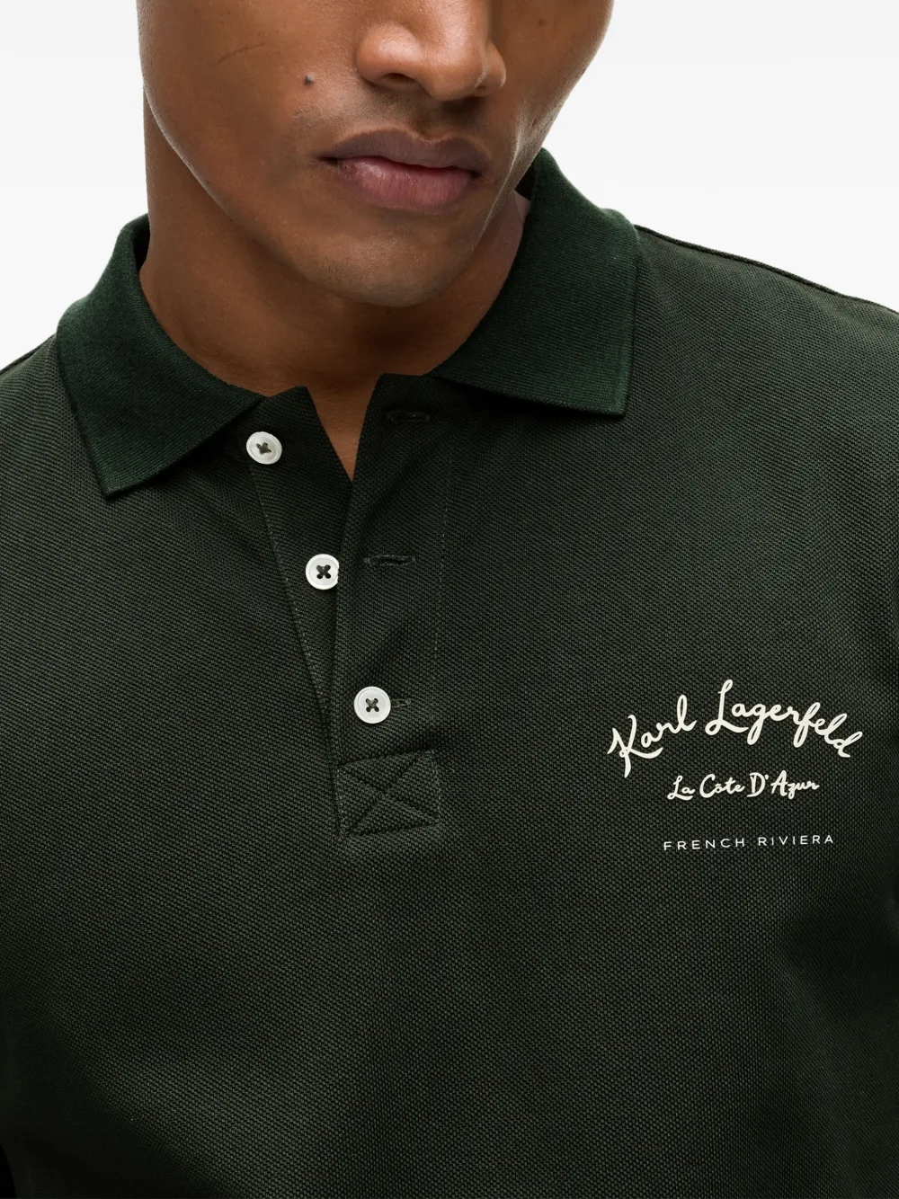 Karl Lagerfeld Piqué poloshirt Groen