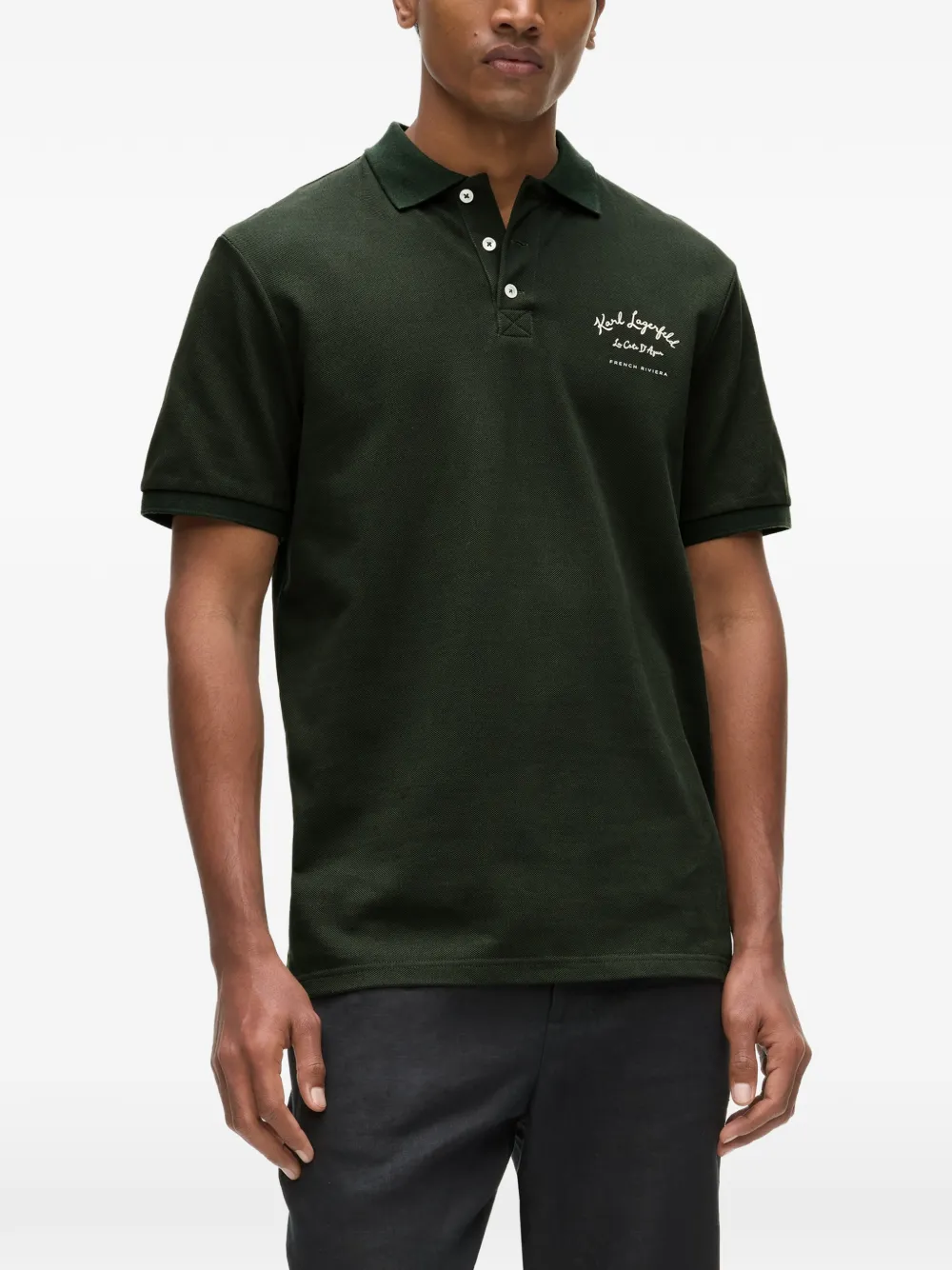 Karl Lagerfeld Piqué poloshirt Groen