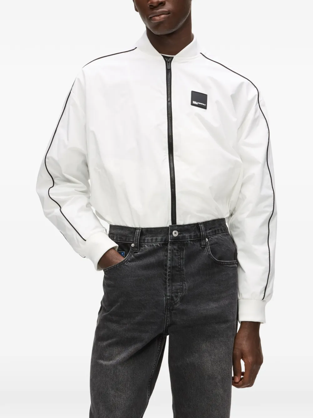 Karl Lagerfeld Jeans Sweater met rits Wit