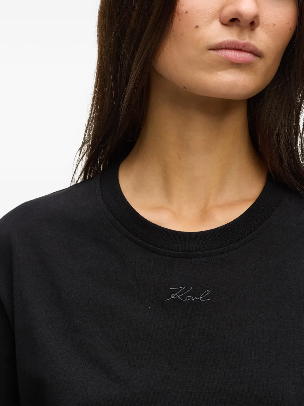 Karl Lagerfeld T-shirt met ronde hals Zwart