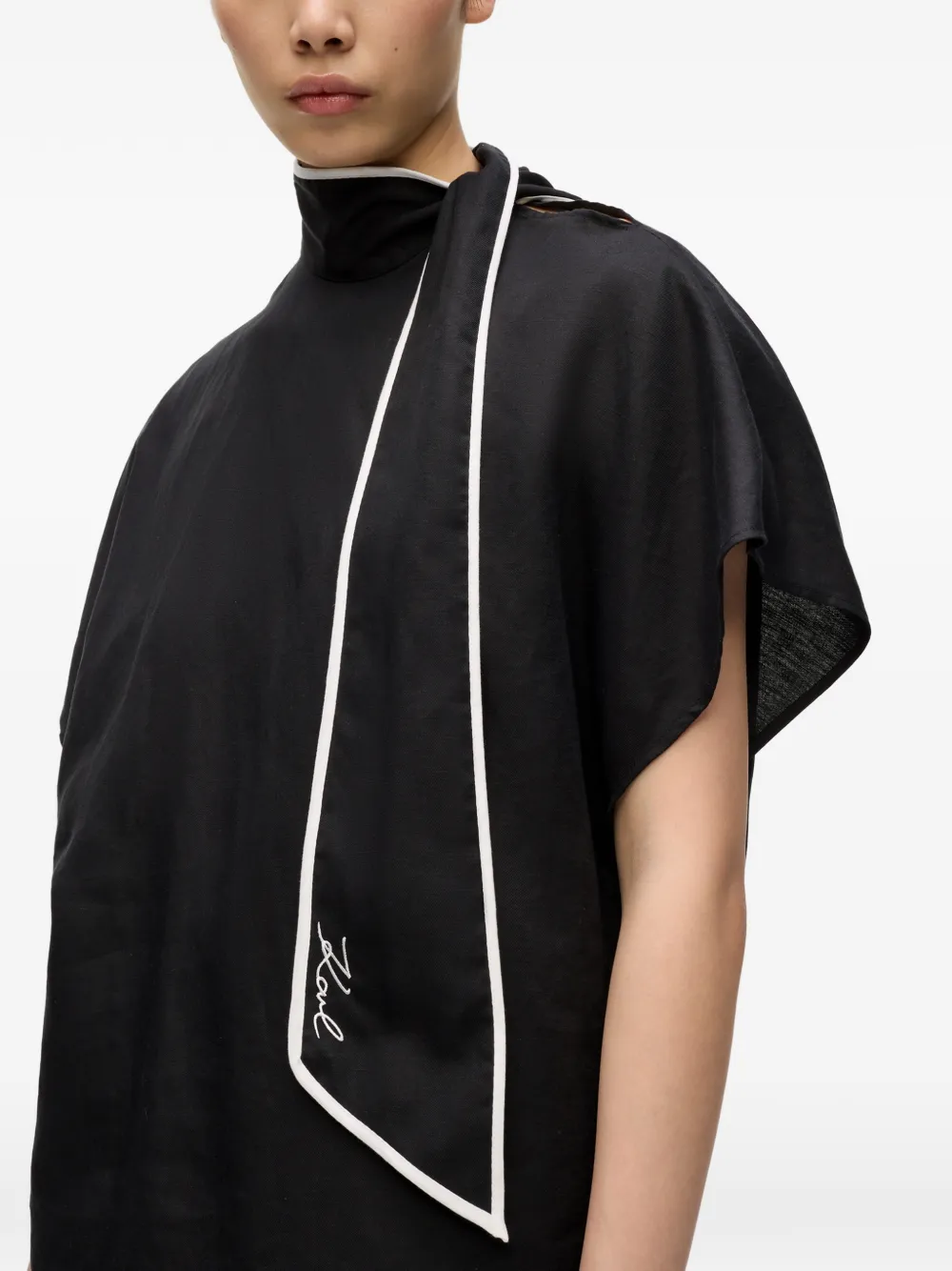 Karl Lagerfeld Blouse met strikdetail Zwart