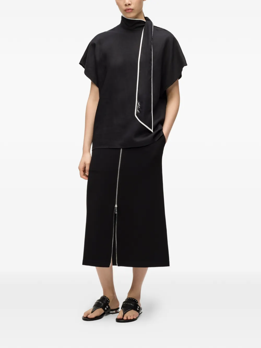 Karl Lagerfeld Blouse met strikdetail Zwart