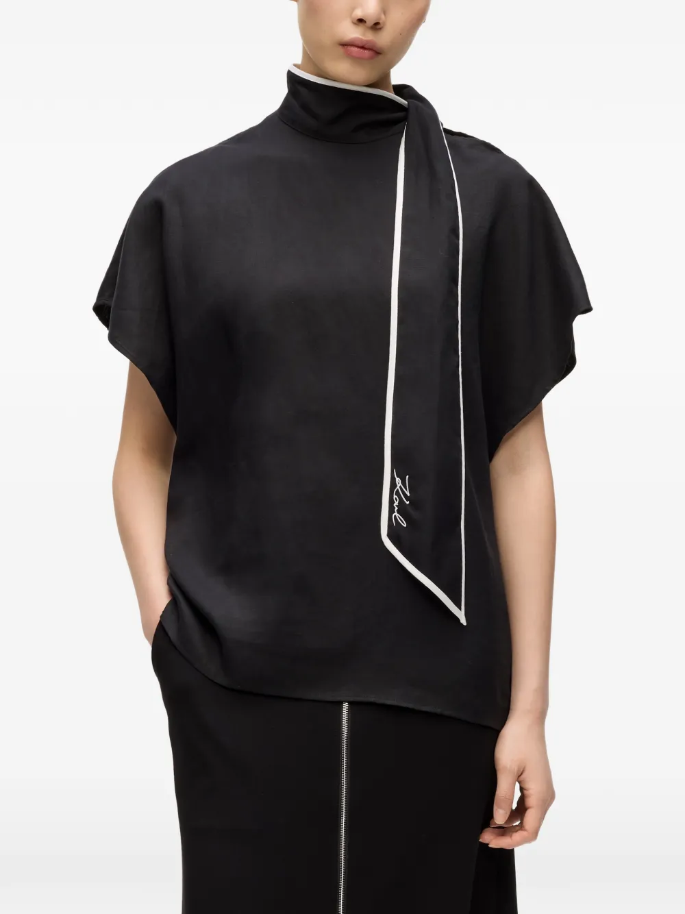 Karl Lagerfeld Blouse met strikdetail Zwart
